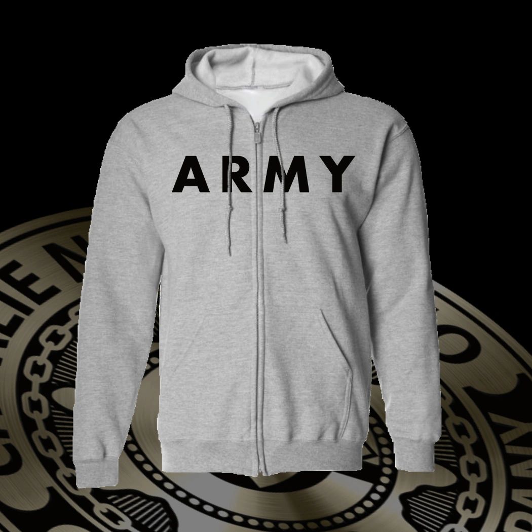 Vintage Army Pt Zip Hoodie